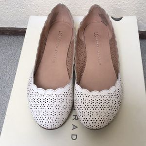 LC Lauren Conrad off white scallop flats